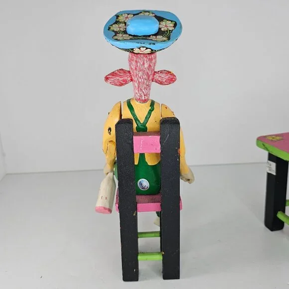 Oaxacan Folk Art Anthropomorphic Goat Man Table Mezcal Bottles Inocencio Vasquez
